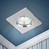 KL57 SL Светильник ЭРА литой  "алюминевый " MR16,12V/220V, 50W  серебро (100/1400)