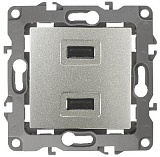 12-4110-15 ЭРА Устройство зарядное USB, 230В/5В-2100мА, IP20, Эра12, перламутр (6/60/1920)
