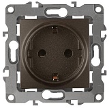 12-2102-13 ЭРА Розетка 2P+E Schuko со шторками, 16A-250В, IP20, Эра12, бронза (10/100/2500)