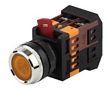 Кнопка ЭРА BBT30-ABLFS-K05E ABLFS-22 желтый d22мм неон 240В 1з+1р
