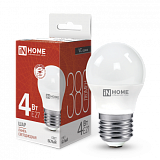 Лампа сд LED-ШАР-VC 4Вт 230В Е27 4000К 380Лм IN HOME