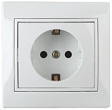 Розетка Intro Plano 1-202-01 с заземлением 2P+E Schuko, 16А-250В, IP20, СУ, белый