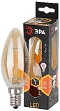 Лампочка светодиодная ЭРА F-LED B35-7W-827-E14 gold Е14 / E14 7Вт филамент свеча золотистая теплый белый свет