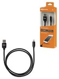 Дата-кабель, ДК 9, USB - Lightning, 1 м, тканевая оплетка, черный, TDM