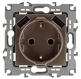 12-4109-13 ЭРА Розетка 2P+E 16A-250В, штор. с 2xUSB 5В-3А, Эра12, бронза (10/100/2000)