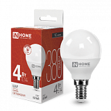 Лампа сд LED-ШАР-VC 4Вт 230В Е14 4000К 380Лм IN HOME