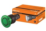 Кнопка грибовидная SB7-CWM31 с возвратом, 1НО, с подсветкой 220 В LED, d35 мм, зеленая, IP40 TDM