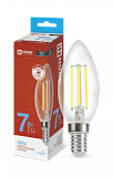 Лампа сд LED-СВЕЧА-deco 7Вт 230В Е14 6500К 810Лм прозрачная IN HOME