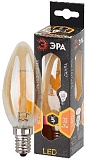 Лампочка светодиодная ЭРА F-LED B35-5W-827-E14 gold Е14 / Е14 5Вт филамент свеча золотистая теплый белый