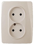 12-2107-02 ЭРА Розетка 2X2P, 16A-250В, IP20, Эра12, слоновая кость (10/100/1600)