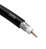 ЭРА Кабель коаксиальный RG-6U, 75 Ом, CCS/(оплётка Al 64%), PE, цвет чёрный, бухта 100 м, SIMPLE (6/144)