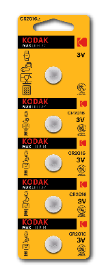 Батарейки Kodak CR2016-5BL MAX Lithium (60/360/69120)