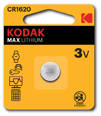 Батарейки Kodak CR1620-1BL MAX Lithium (60/240/50400)